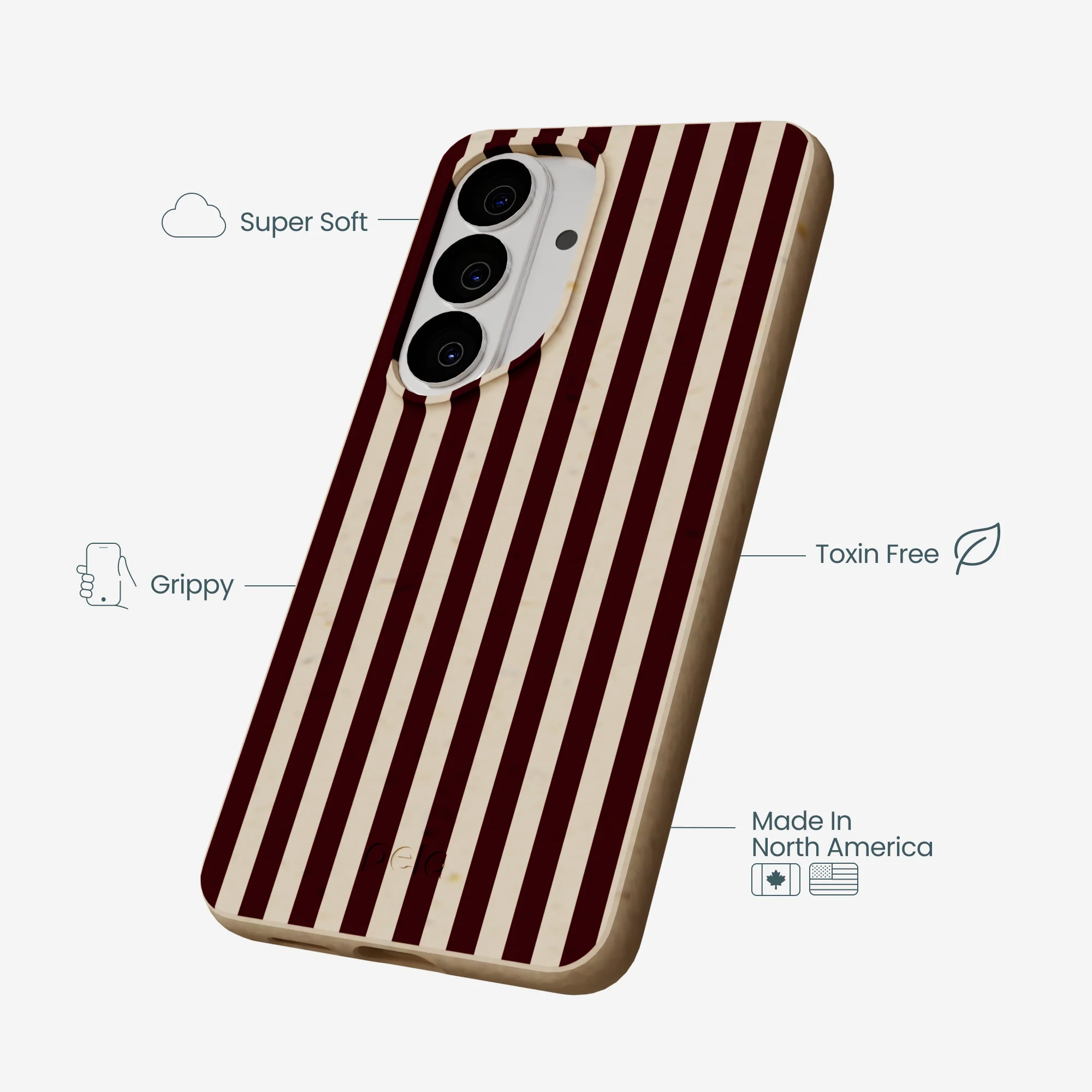 Seashell Small Wine Stripes Samsung Galaxy S26 Case - Image 3