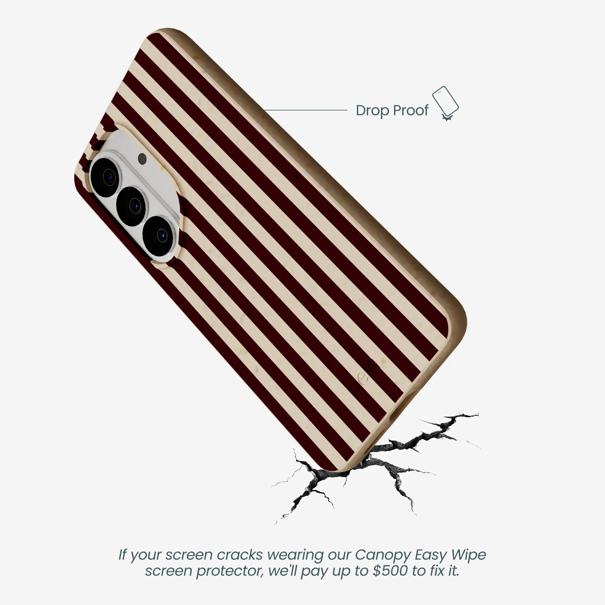 Seashell Small Wine Stripes Samsung Galaxy S26 Case - Image 4