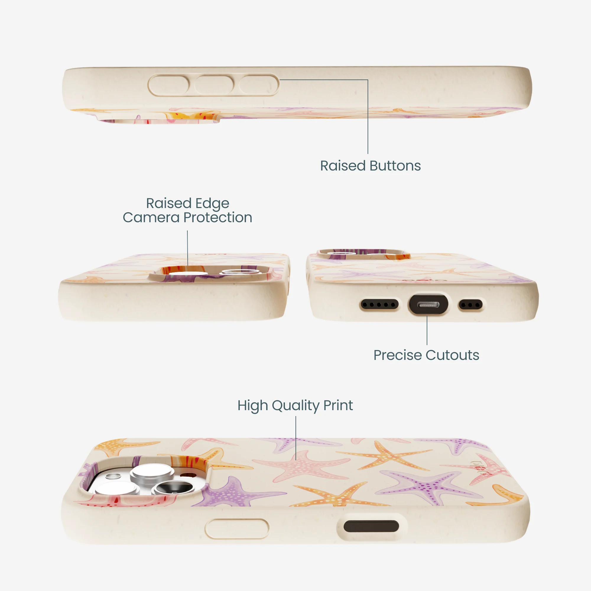 Seashell Starfish Parade iPhone 16 Pro Max Case - Image 3