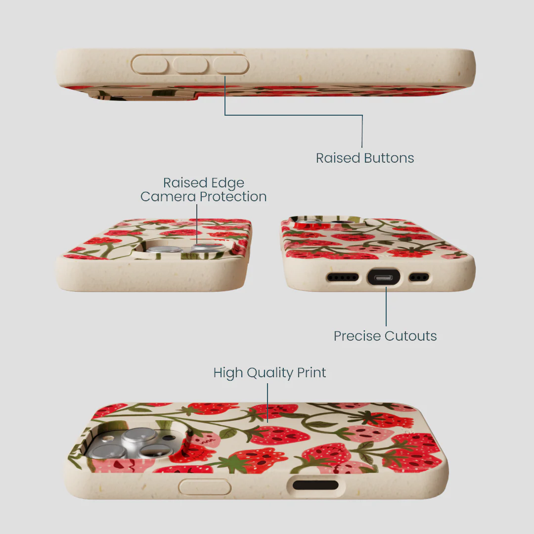 Seashell Strawboories iPhone 16 Pro Case - Image 3