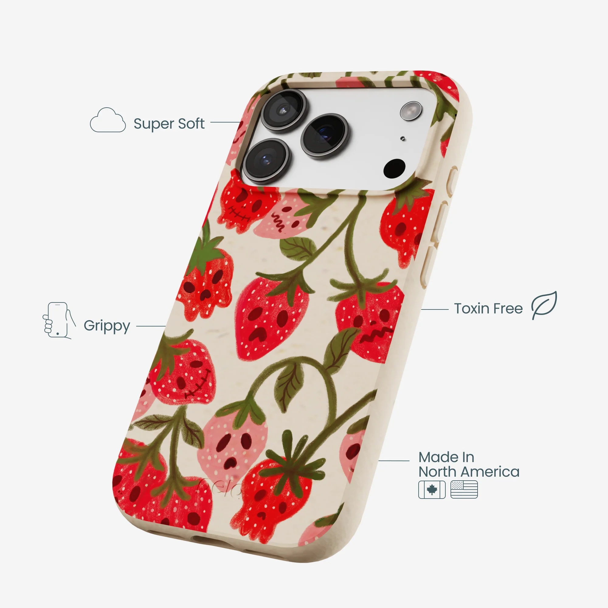 Seashell Strawboories iPhone 17 Pro Case - Image 4