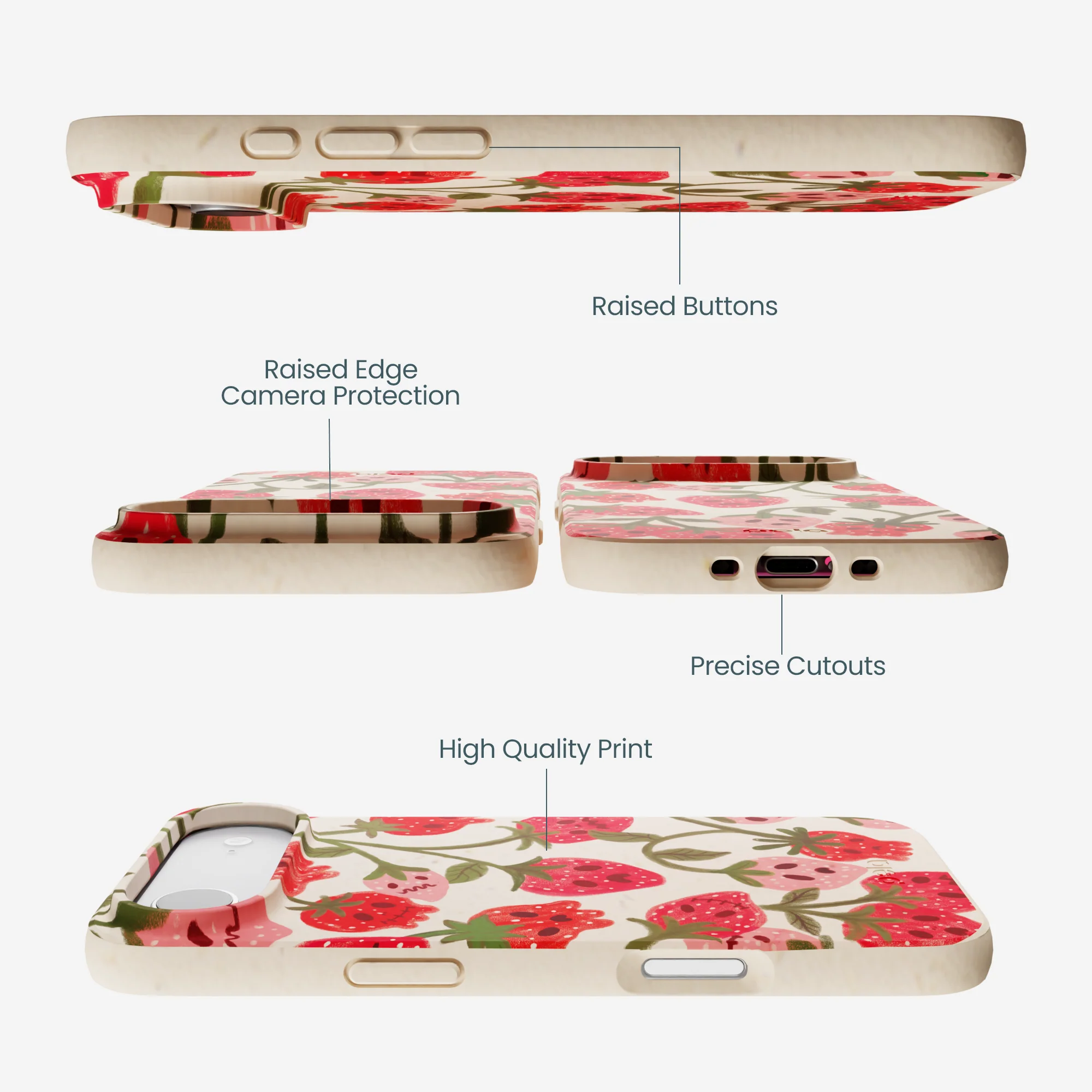 Seashell Strawboories iPhone Air Case - Image 3