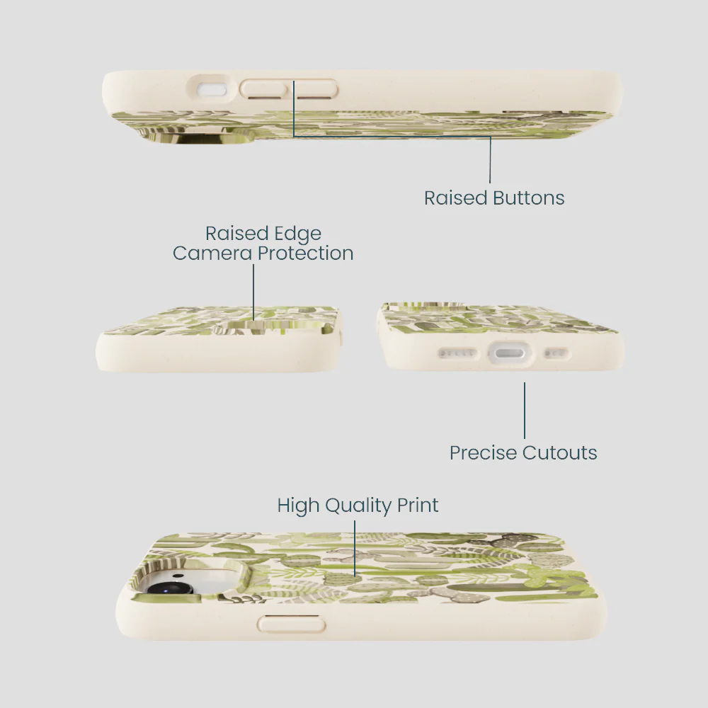 Seashell Succulent Cacti iPhone 16e/17e Case - Image 3