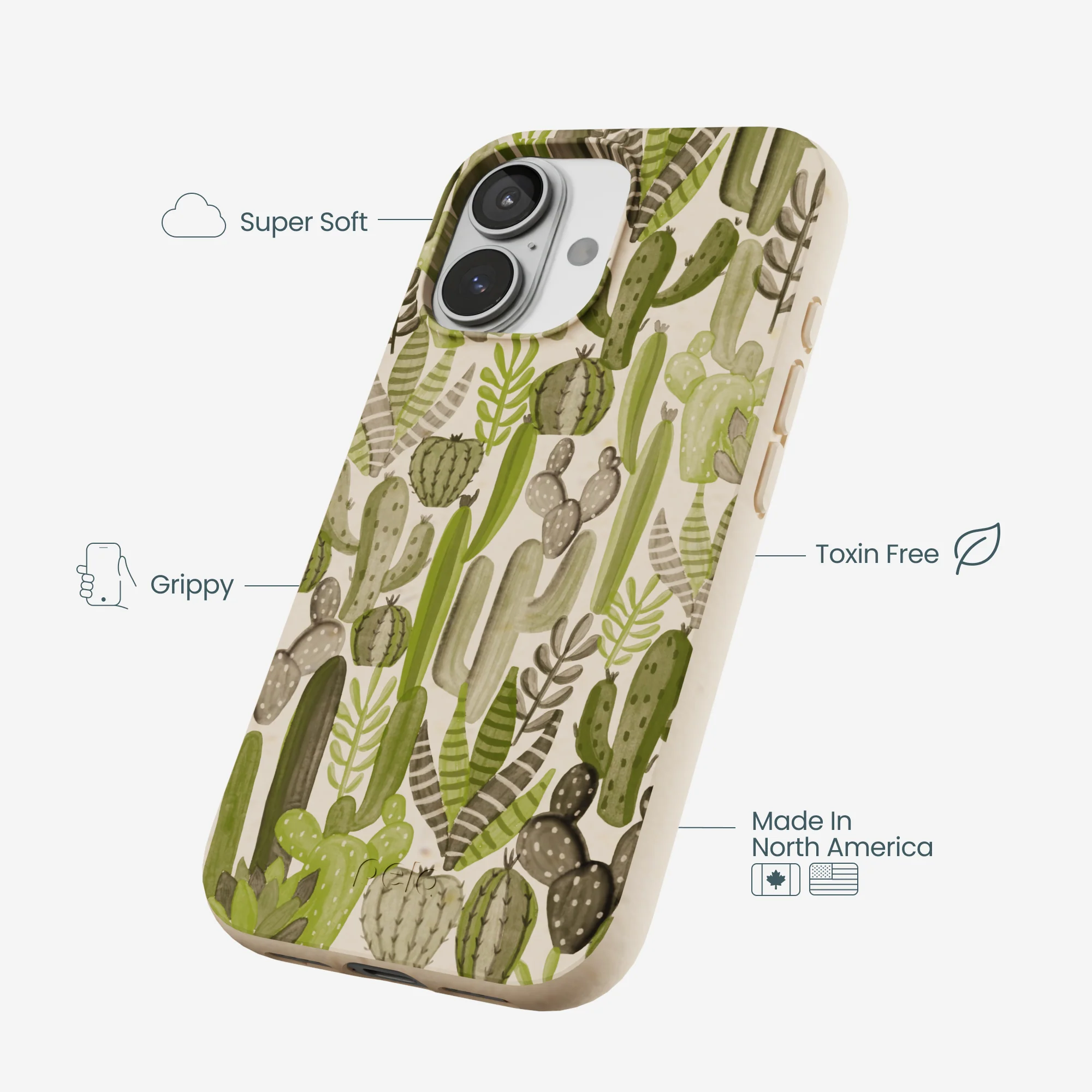 Seashell Succulent Cacti iPhone 17 Case - Image 4