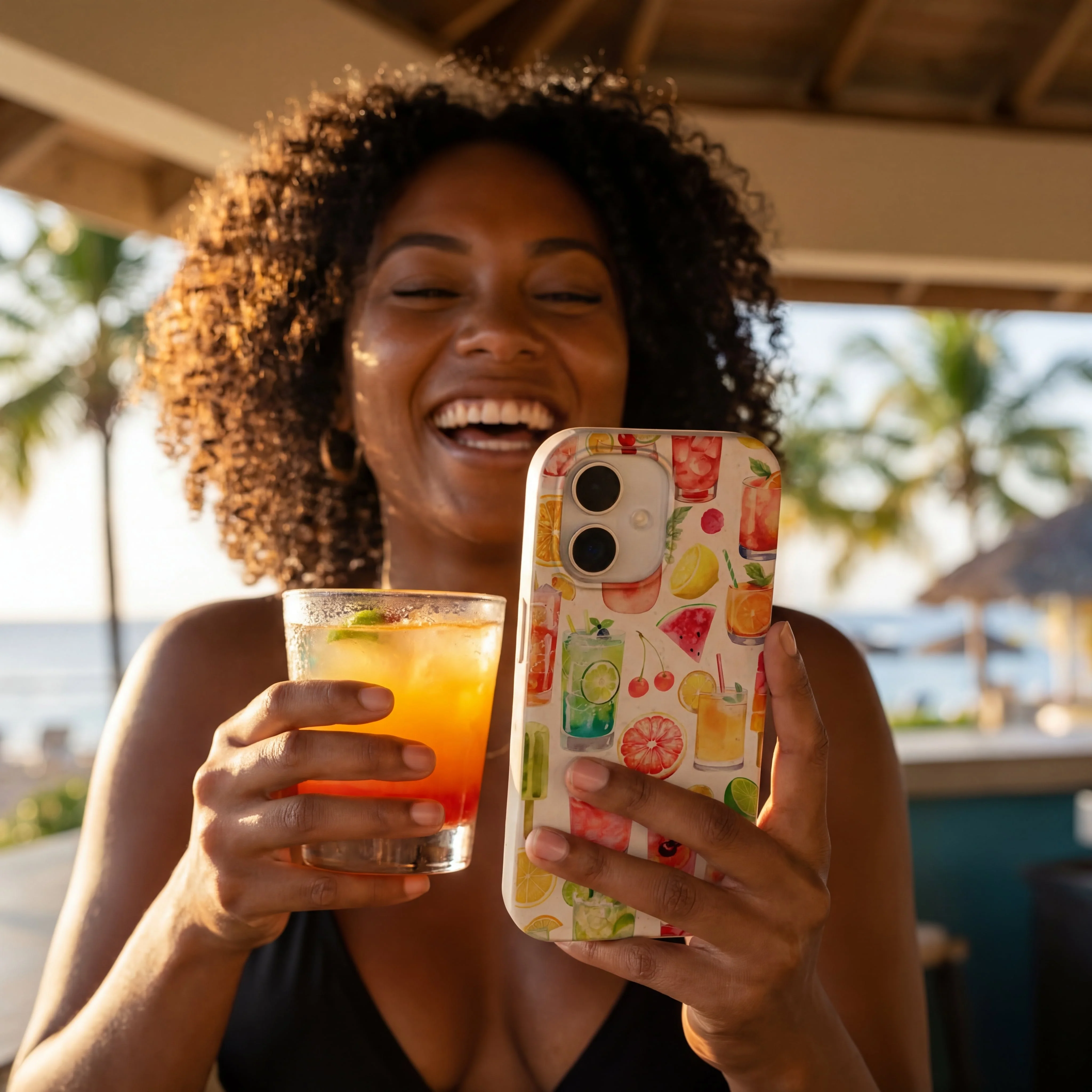 Seashell Sunset Sips iPhone 13 Mini Case - Image 2