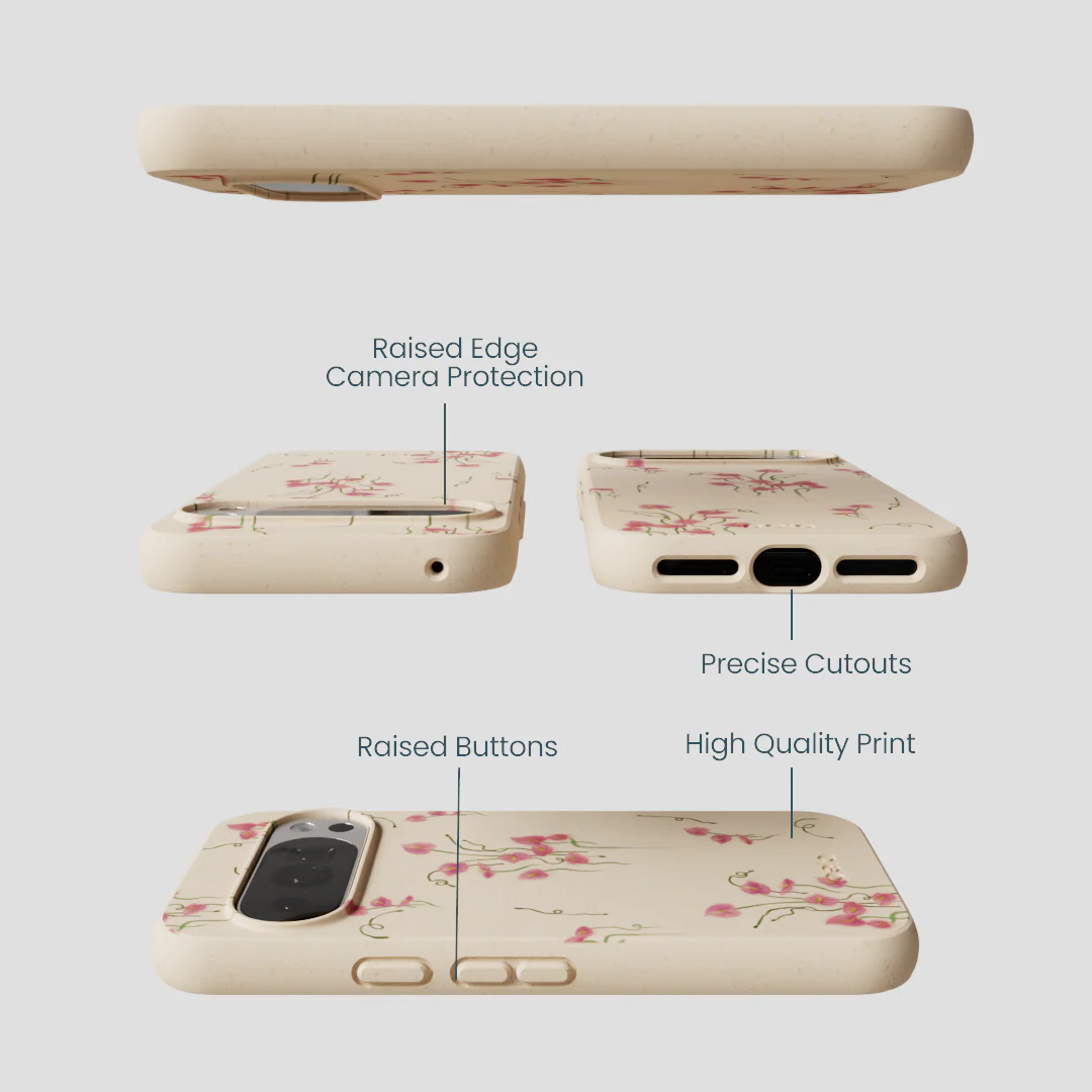 Seashell Sweet Anthuriums Google Pixel 10/10 Pro Case - Image 2