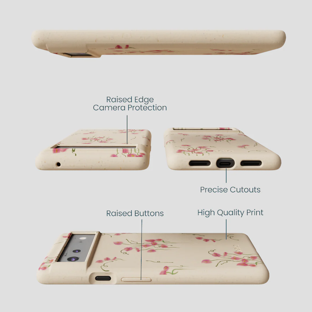 Seashell Sweet Anthuriums Google Pixel 6 Case - Image 2