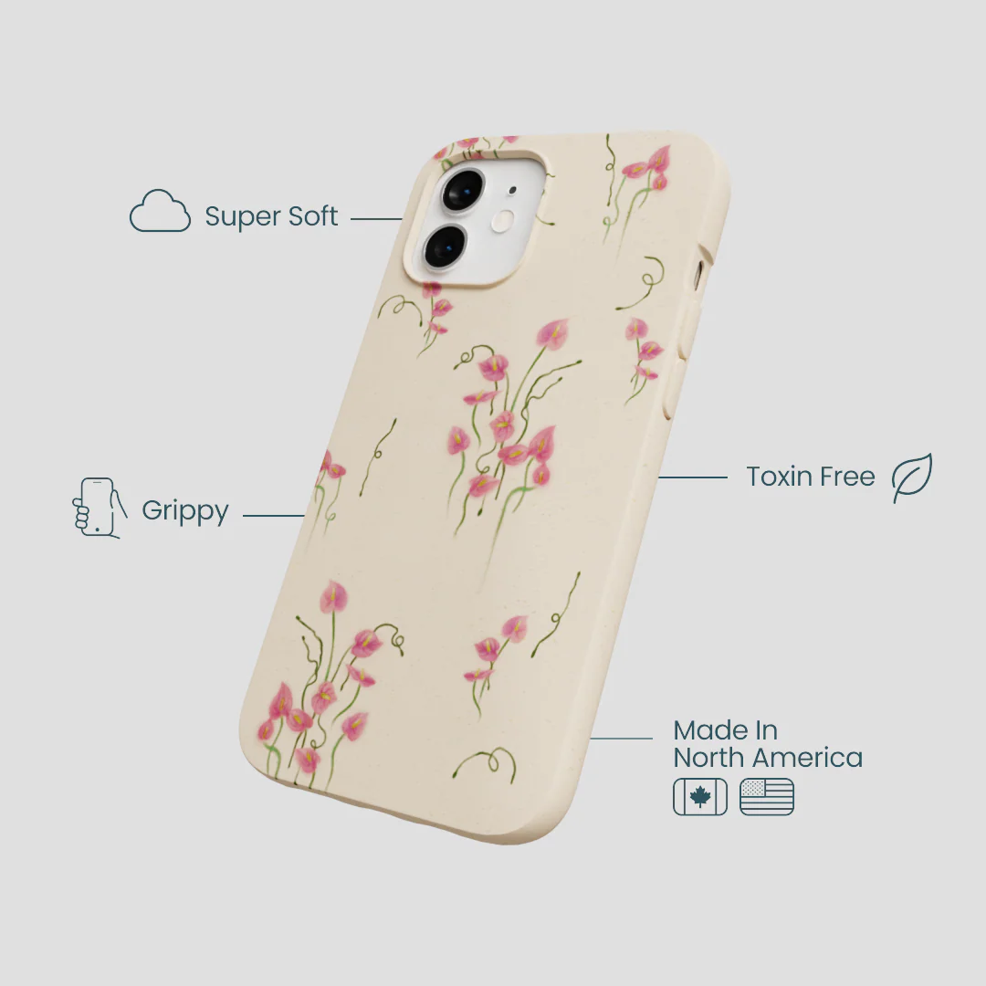 Seashell Sweet Anthuriums iPhone 12/ iPhone 12 Pro Case - Image 4