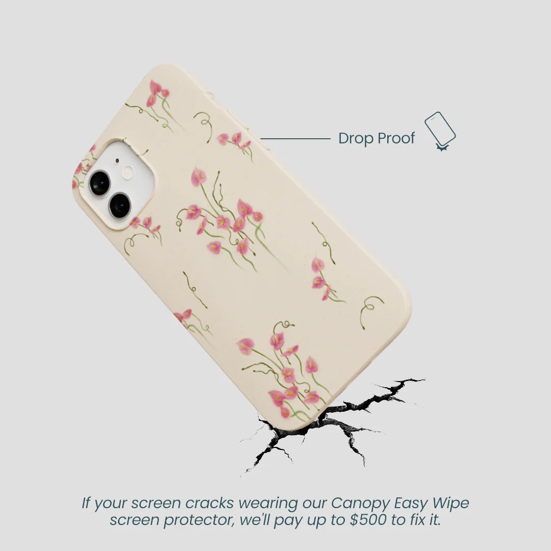 Seashell Sweet Anthuriums iPhone 12/ iPhone 12 Pro Case - Image 5
