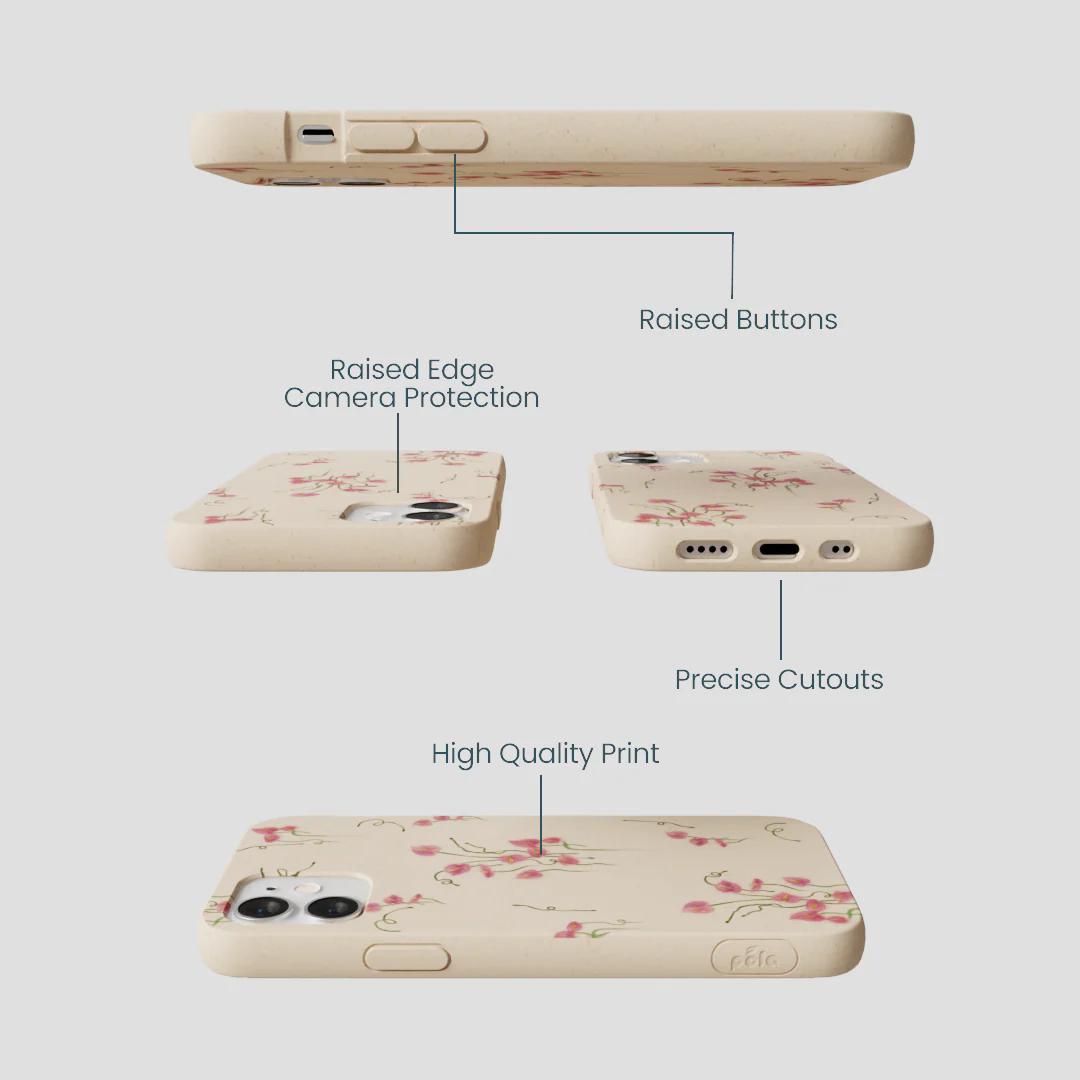 Seashell Sweet Anthuriums iPhone 12 Mini Case - Image 3