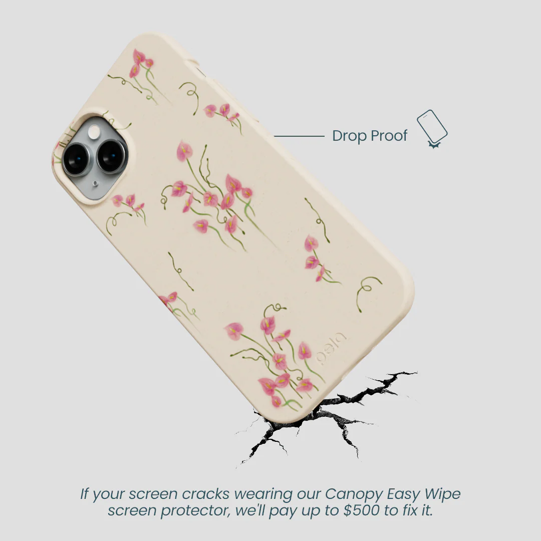 Seashell Sweet Anthuriums iPhone 14 Plus Case - Image 5