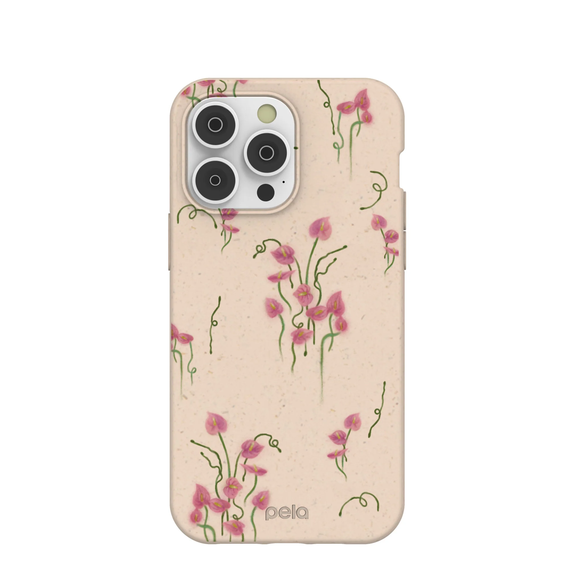 Seashell Sweet Anthuriums iPhone 14 Pro Max Case