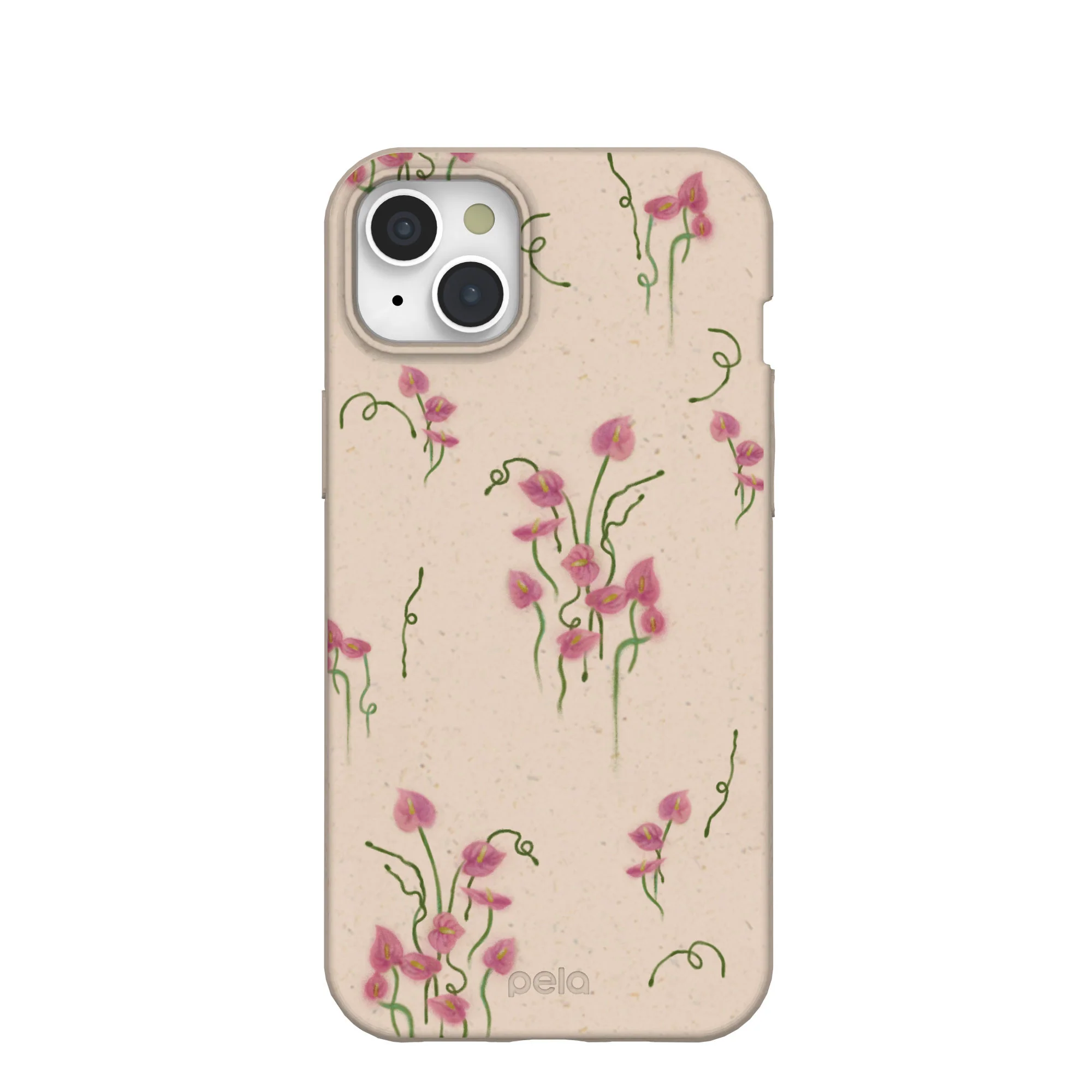 Seashell Sweet Anthuriums iPhone 15 Plus Case