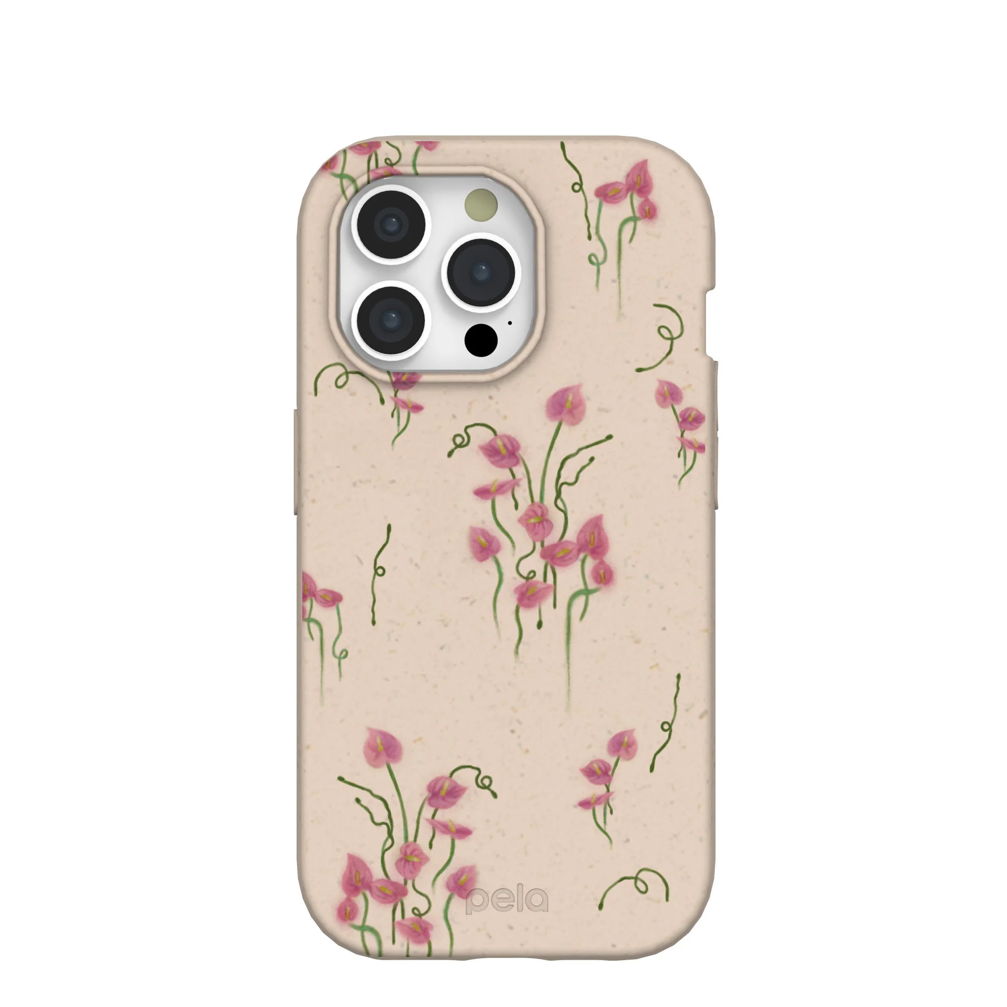 Seashell Sweet Anthuriums iPhone 15 Pro Case