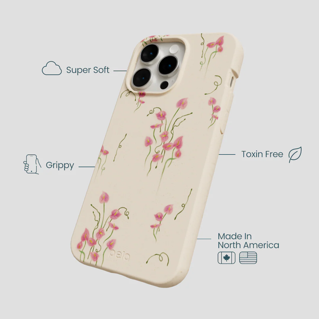 Seashell Sweet Anthuriums iPhone 15 Pro Max Case - Image 4