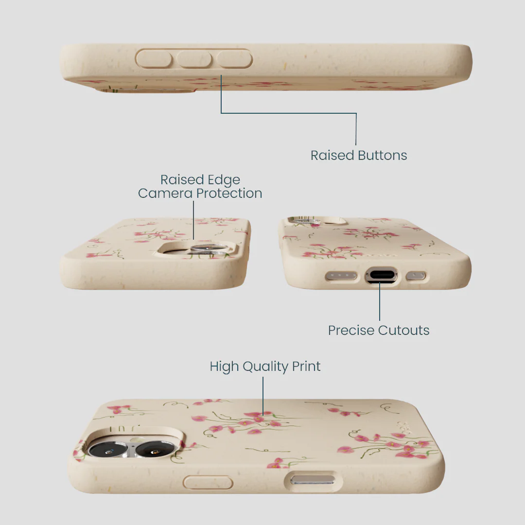 Seashell Sweet Anthuriums iPhone 16 Case - Image 3