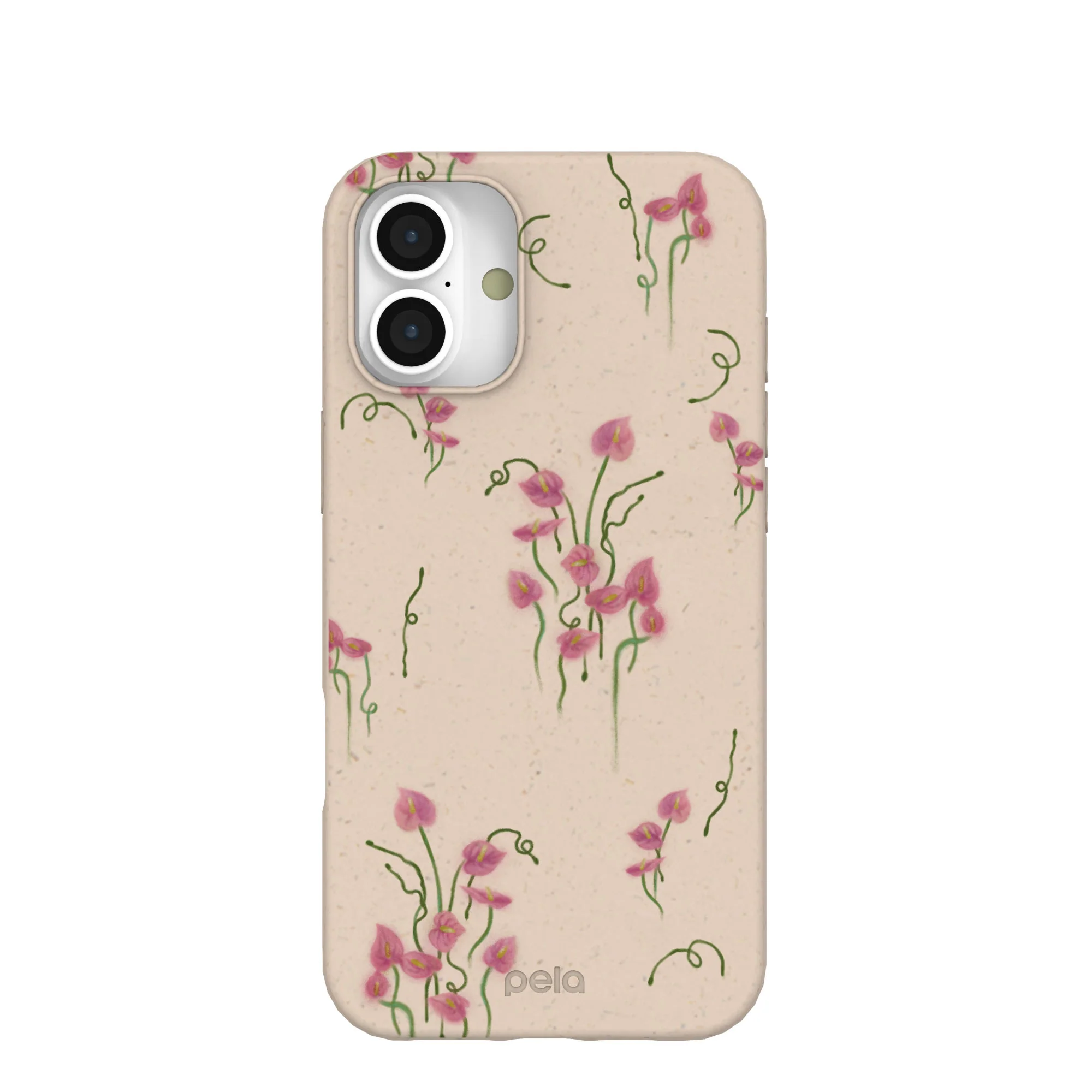 Seashell Sweet Anthuriums iPhone 16 Plus Case