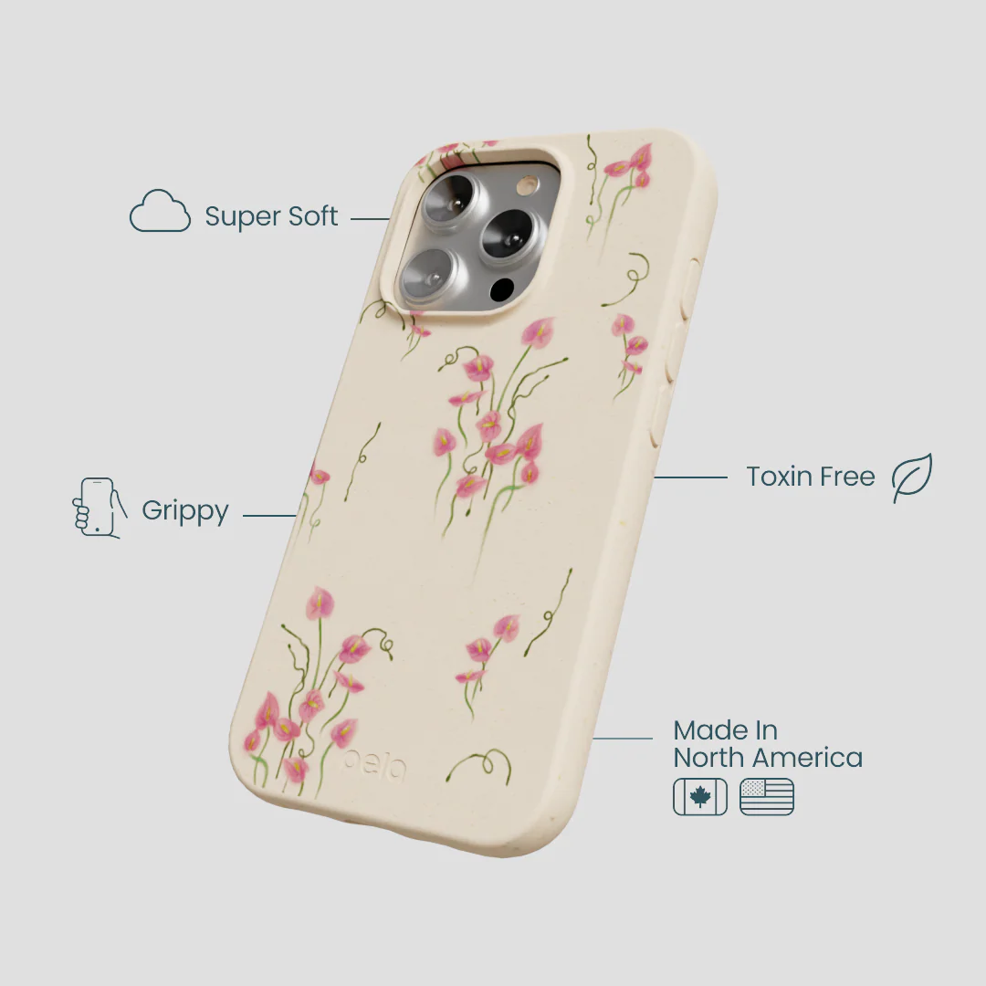 Seashell Sweet Anthuriums iPhone 16 Pro Case - Image 4