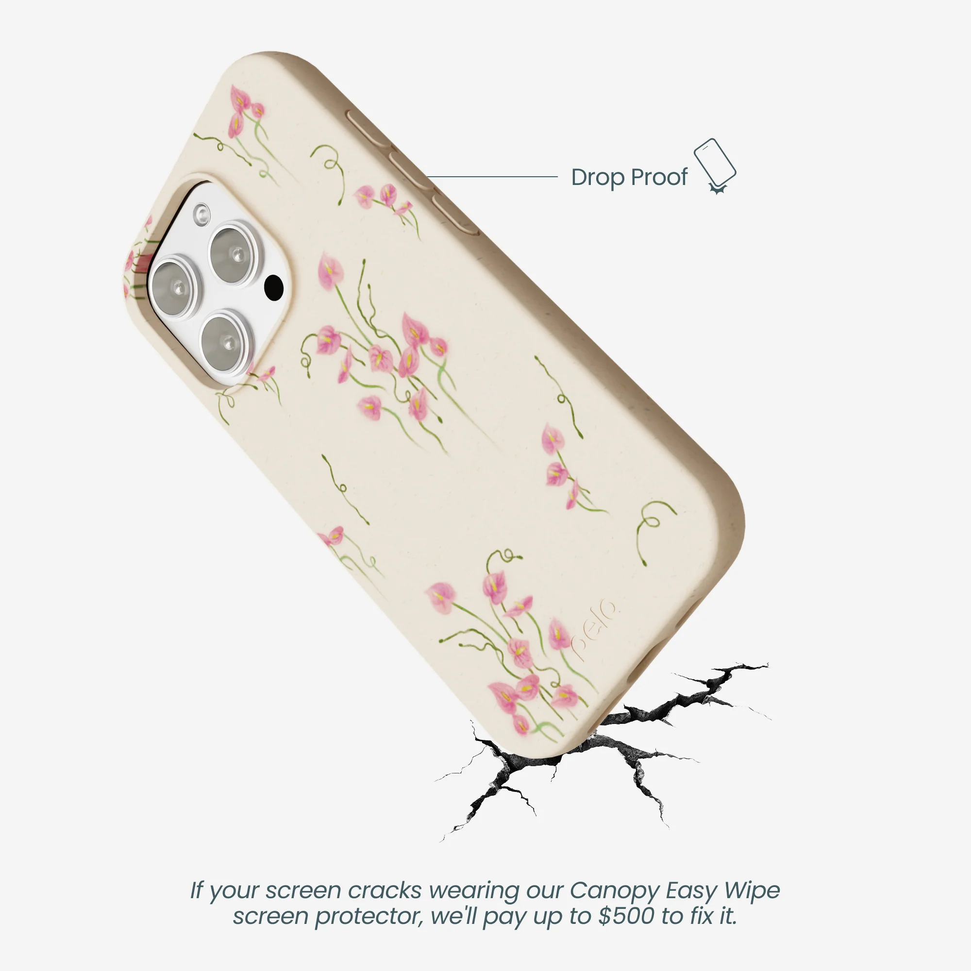 Seashell Sweet Anthuriums iPhone 16 Pro Max Case - Image 5