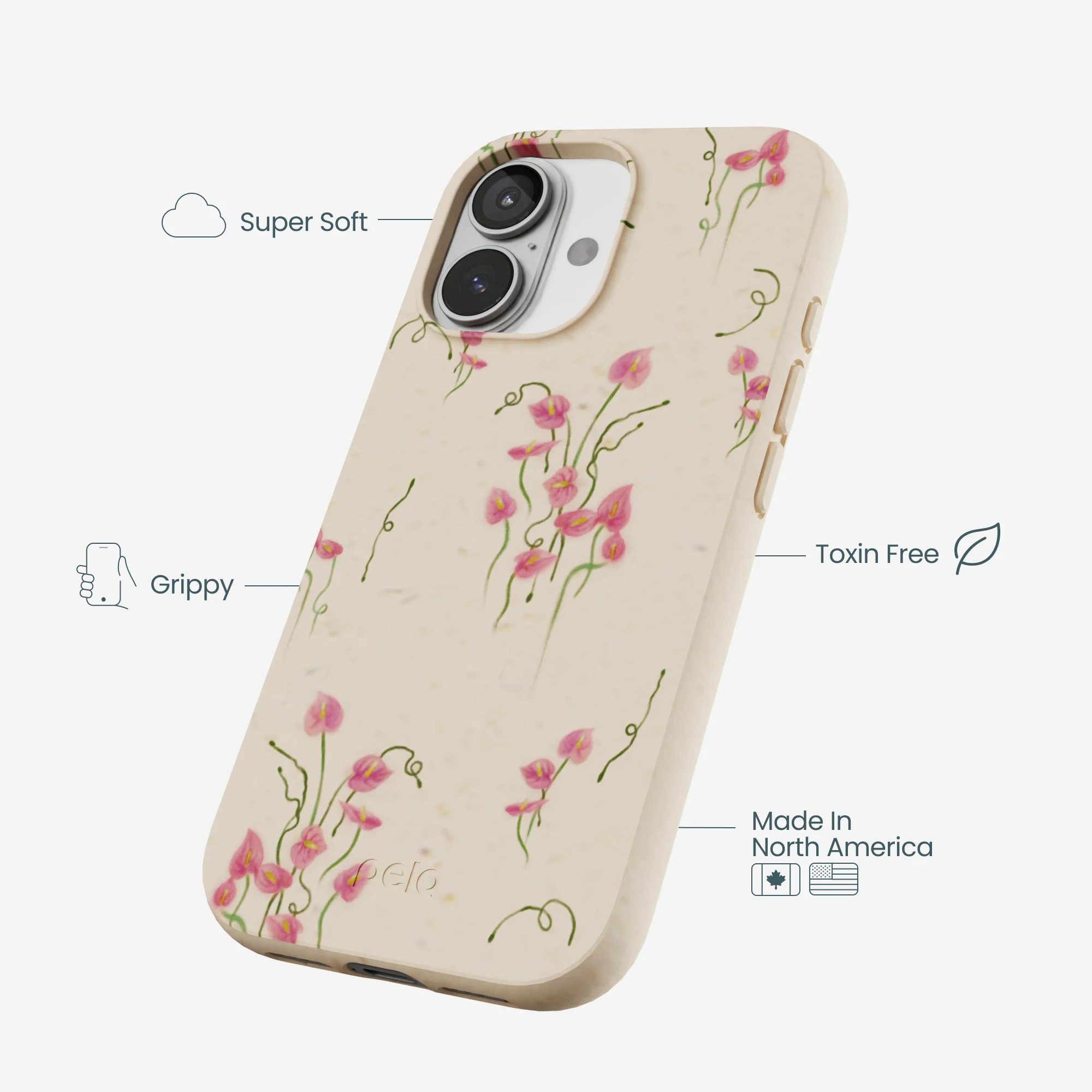 Seashell Sweet Anthuriums iPhone 17 Case - Image 4