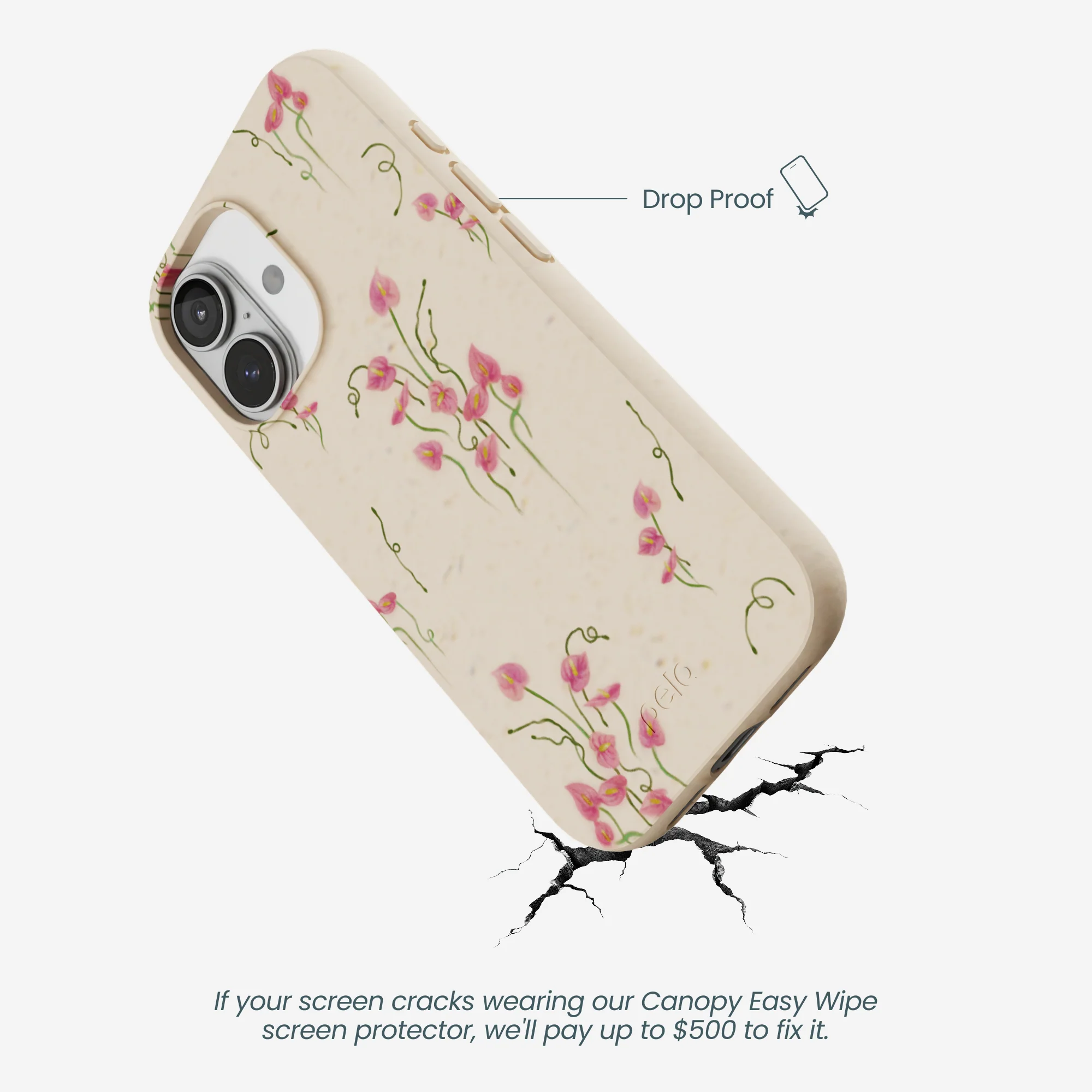 Seashell Sweet Anthuriums iPhone 17 Case - Image 5