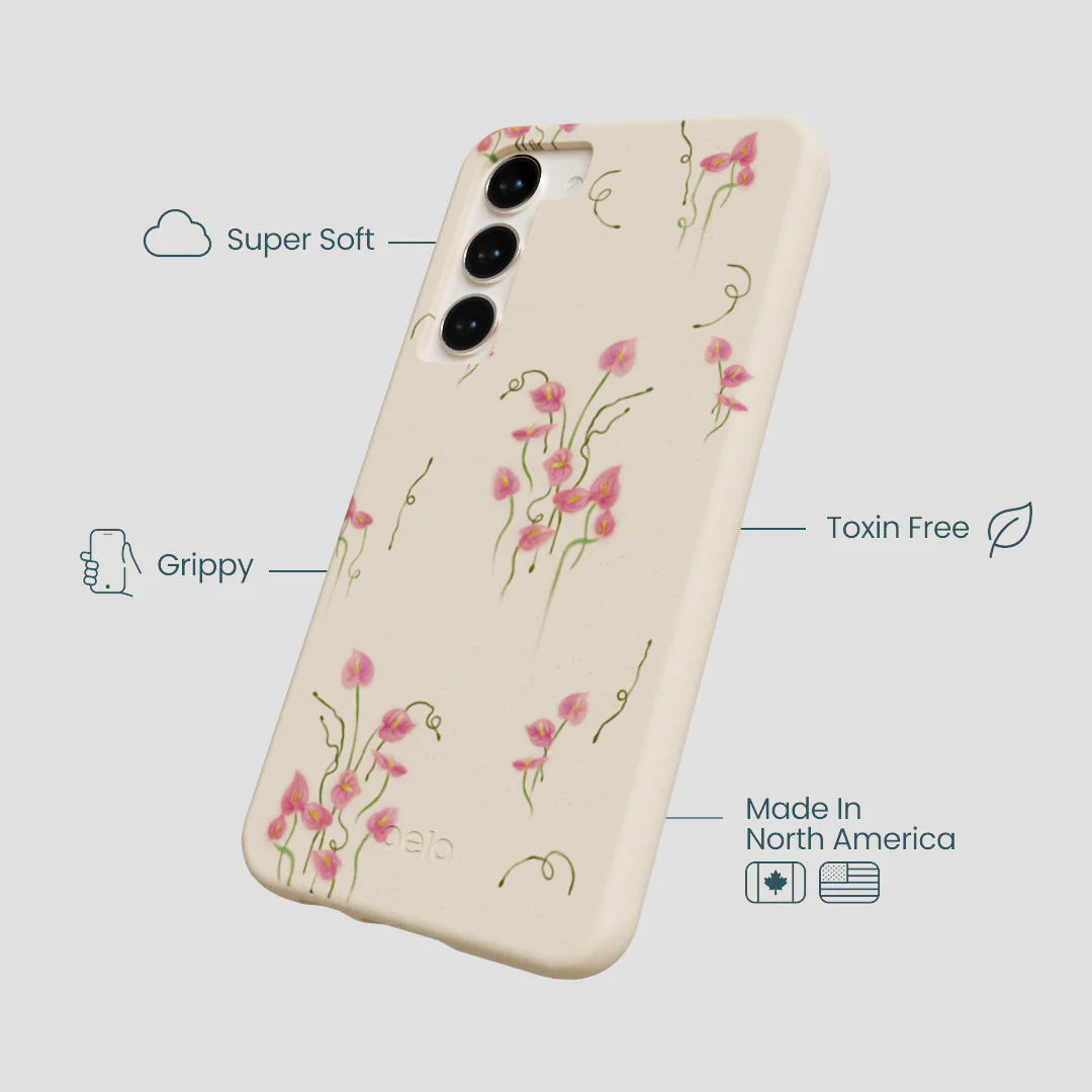 Seashell Sweet Anthuriums Samsung Galaxy S23+(Plus) Case - Image 3