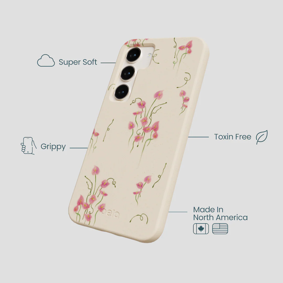 Seashell Sweet Anthuriums Samsung Galaxy S24 Case - Image 3