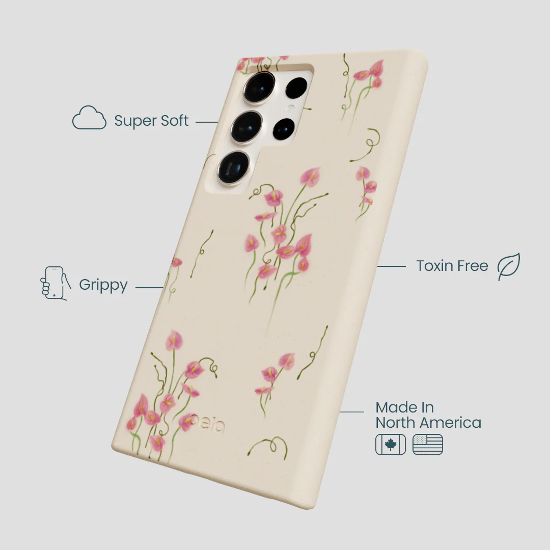 Seashell Sweet Anthuriums Samsung Galaxy S24 Ultra Case - Image 3