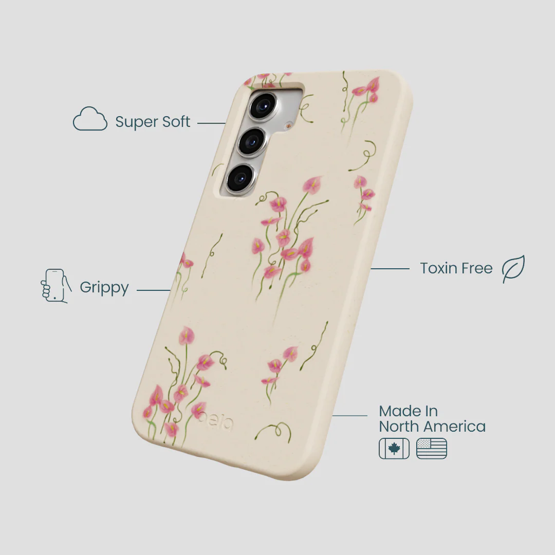 Seashell Sweet Anthuriums Samsung Galaxy S25 Case - Image 3