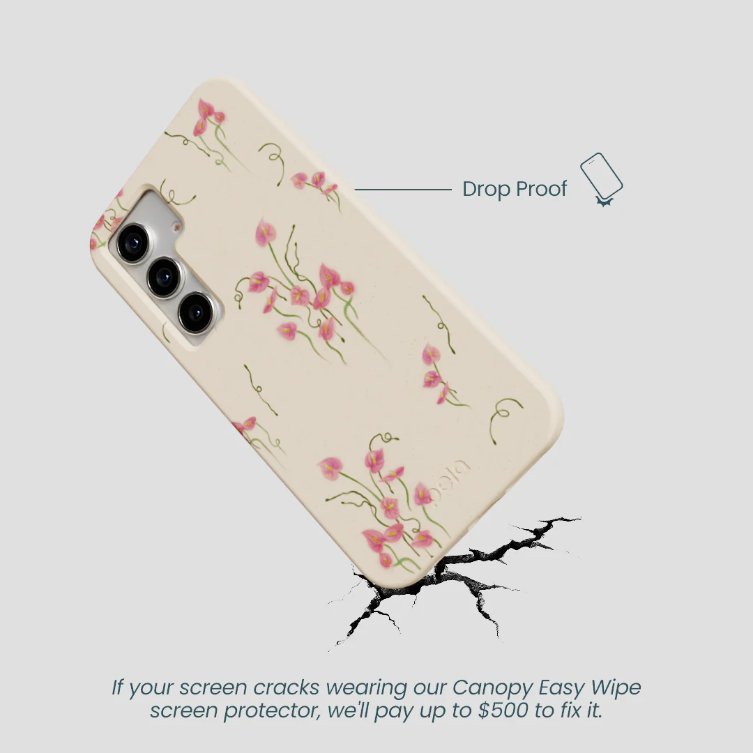 Seashell Sweet Anthuriums Samsung Galaxy S25 Case - Image 4