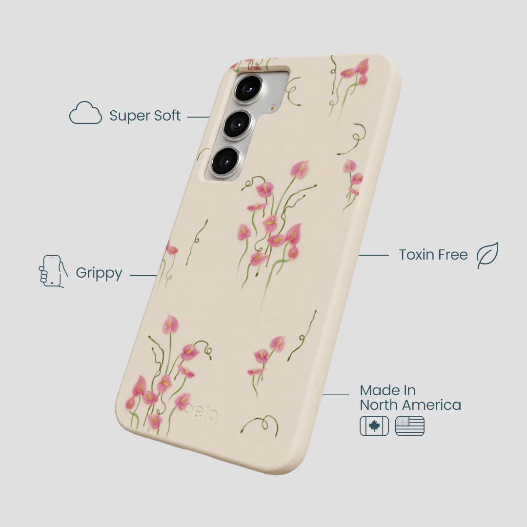 Seashell Sweet Anthuriums Samsung Galaxy S25+(Plus) Case - Image 3