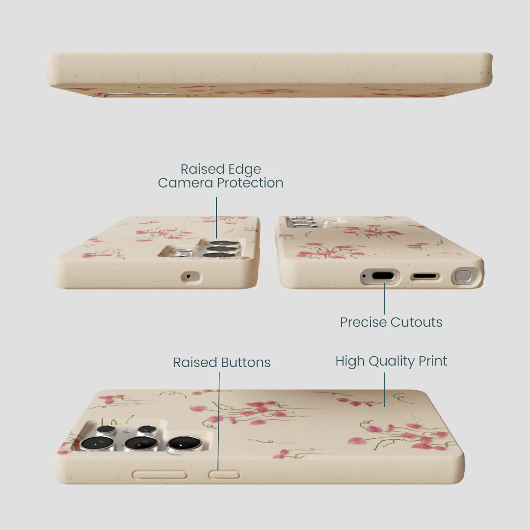 Seashell Sweet Anthuriums Samsung Galaxy S25 Ultra Case - Image 2