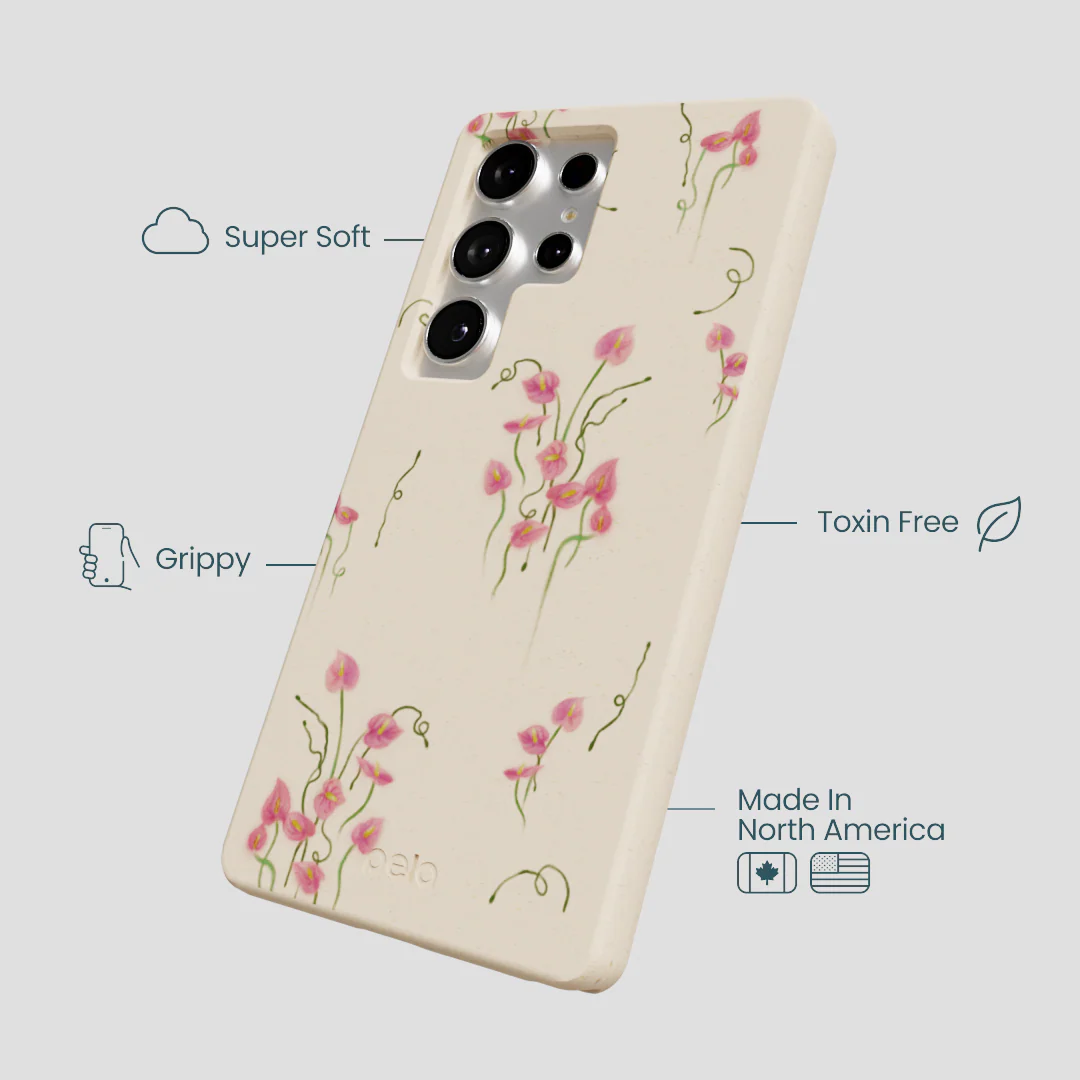 Seashell Sweet Anthuriums Samsung Galaxy S25 Ultra Case - Image 3