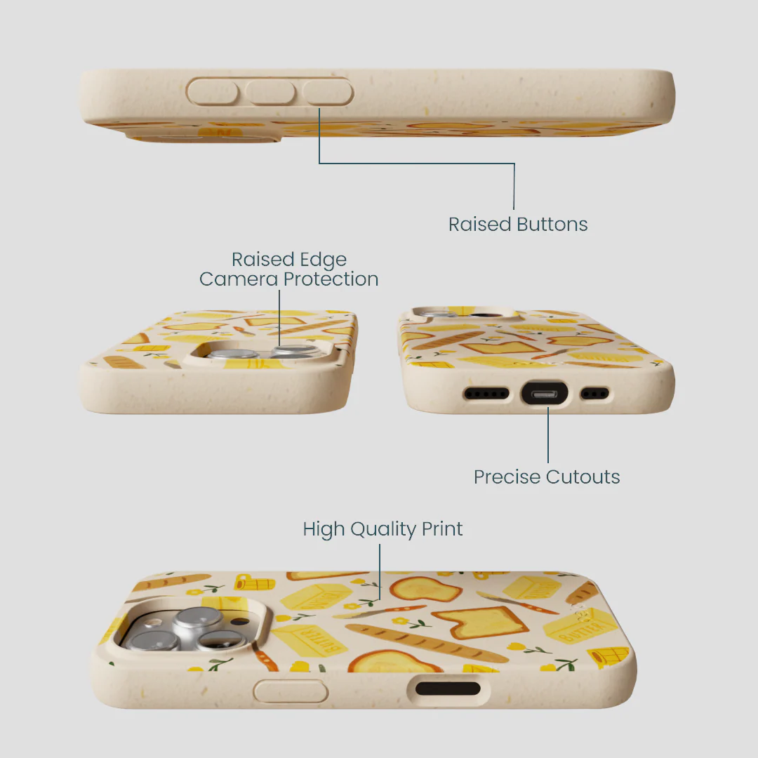 Seashell Toast Garden iPhone 16 Pro Case - Image 3