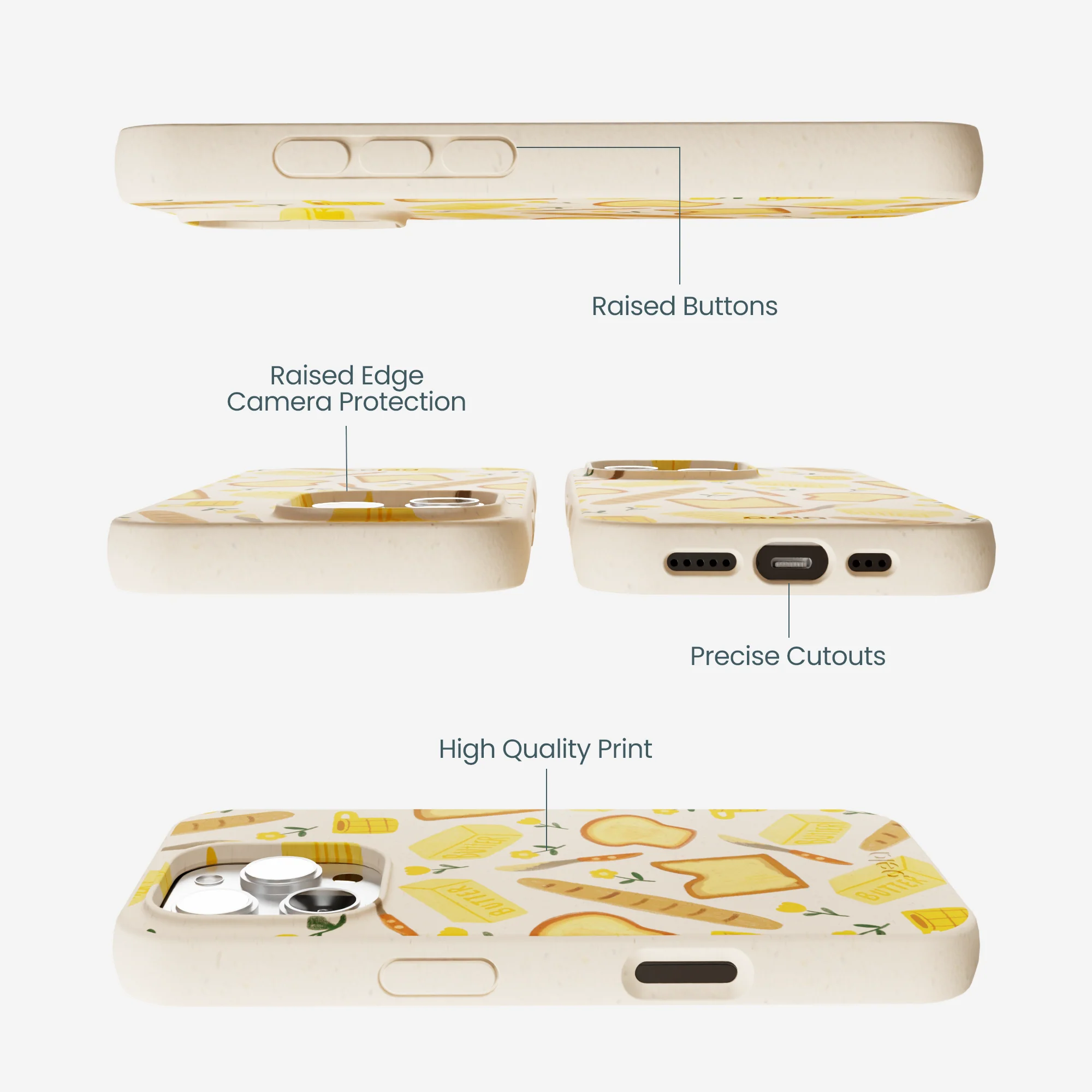 Seashell Toast Garden iPhone 16 Pro Max Case - Image 3