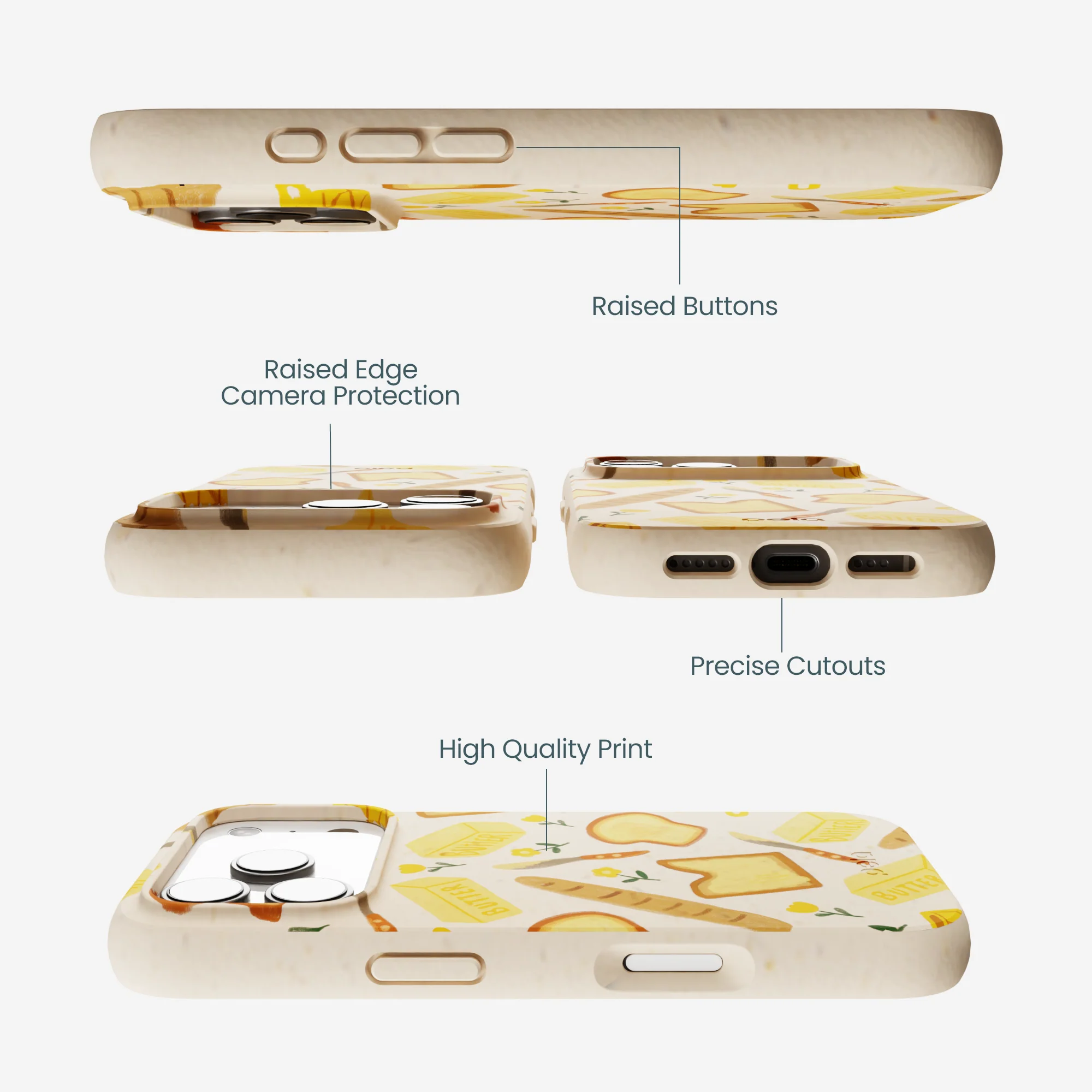 Seashell Toast Garden iPhone 17 Pro Case - Image 3