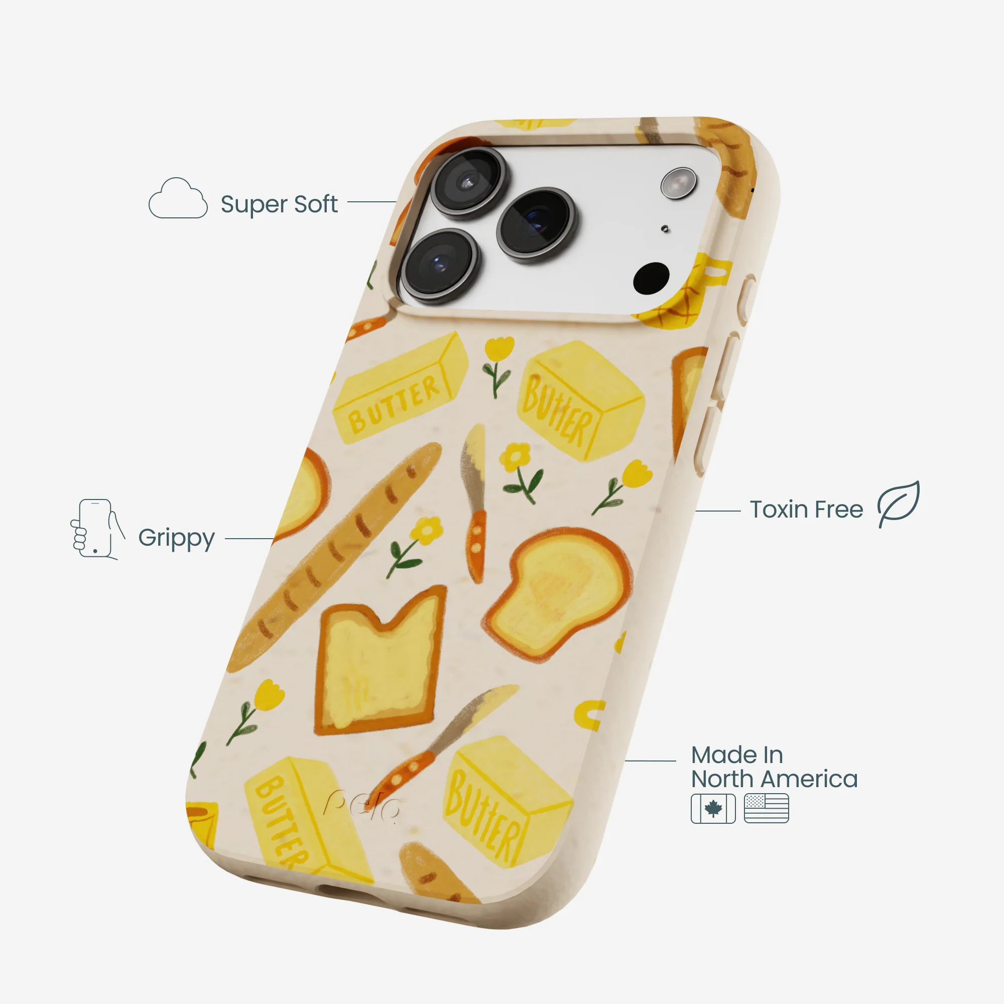 Seashell Toast Garden iPhone 17 Pro Case - Image 4
