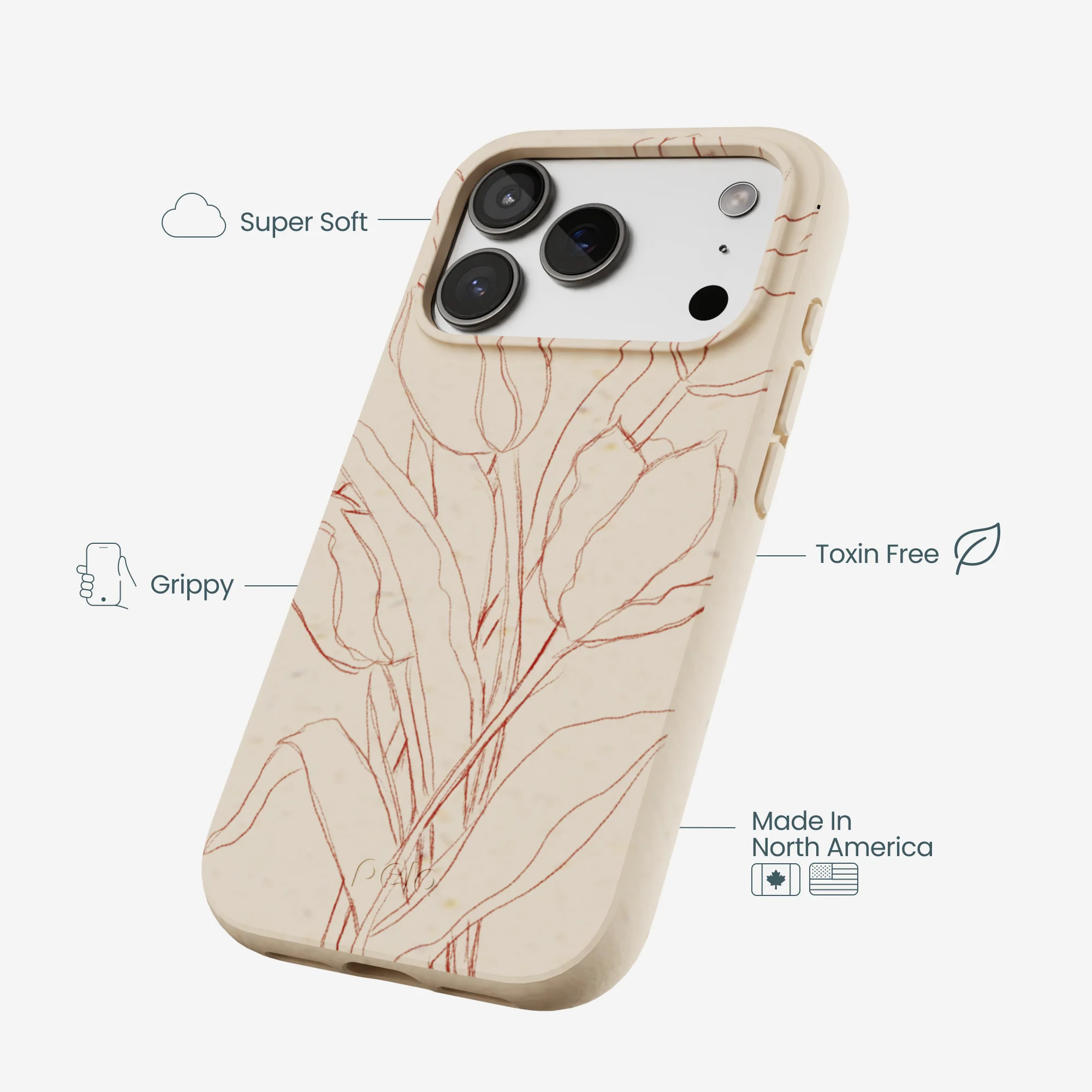 Seashell Tulip Bouquet iPhone 17 Pro Case - Image 4
