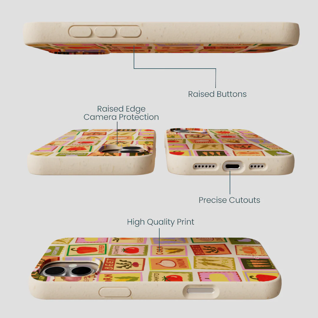Seashell Veggie Packets iPhone 16 Plus Case - Image 3