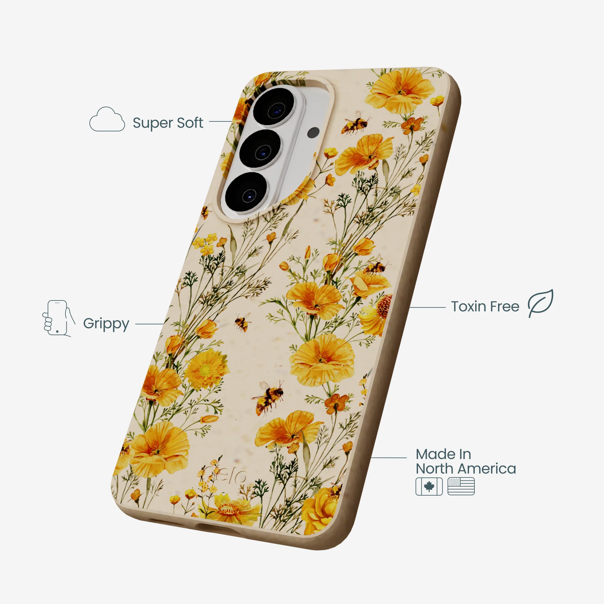 Seashell Vintage Bee Samsung Galaxy S26 Case - Image 4