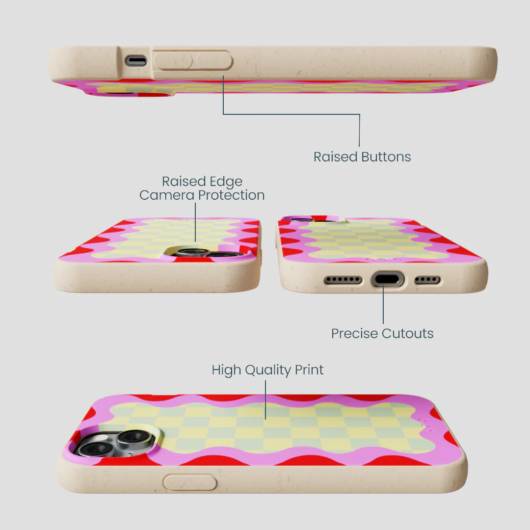 Seashell Warp Grid iPhone 15 Plus Case - Image 3