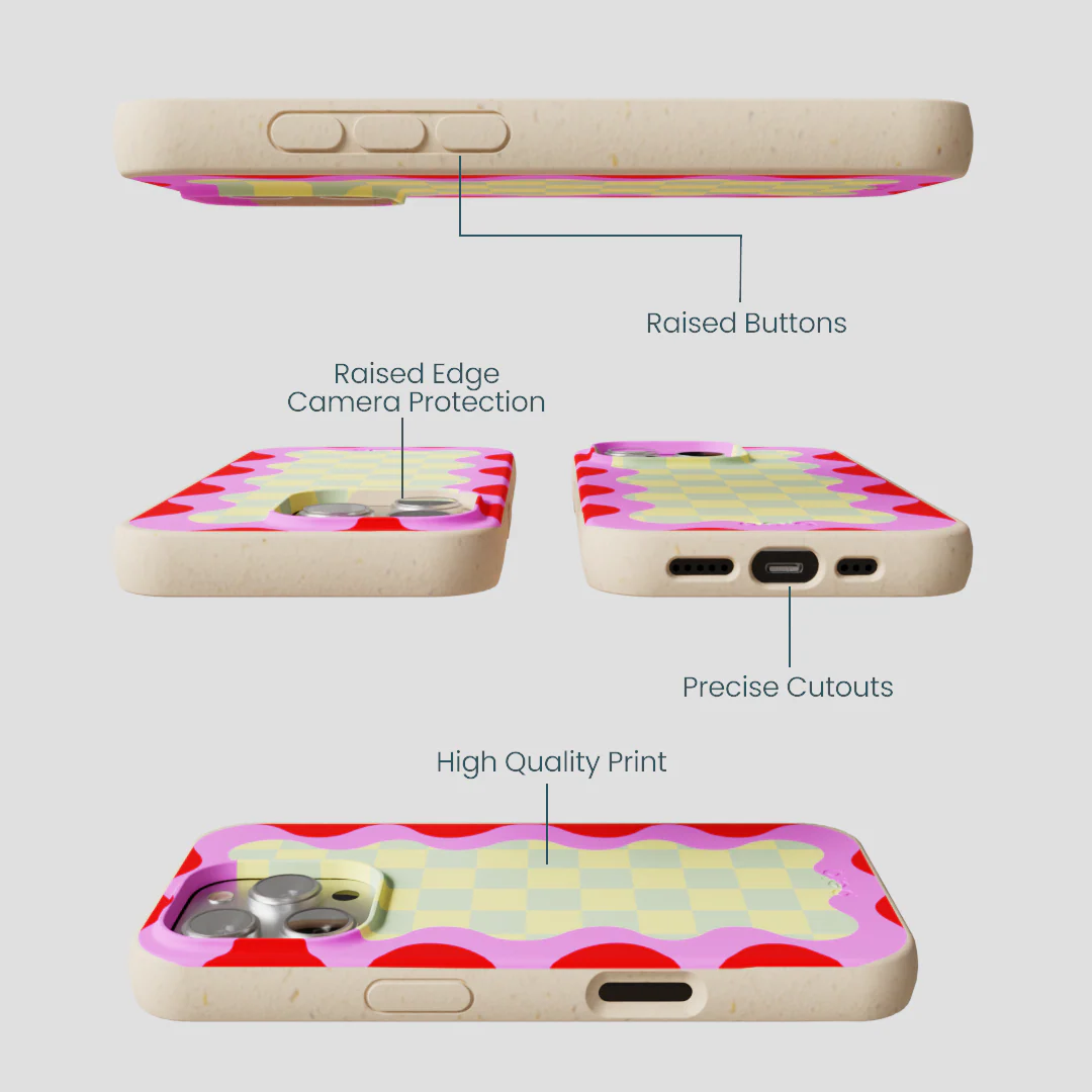 Seashell Warp Grid iPhone 16 Pro Case - Image 3