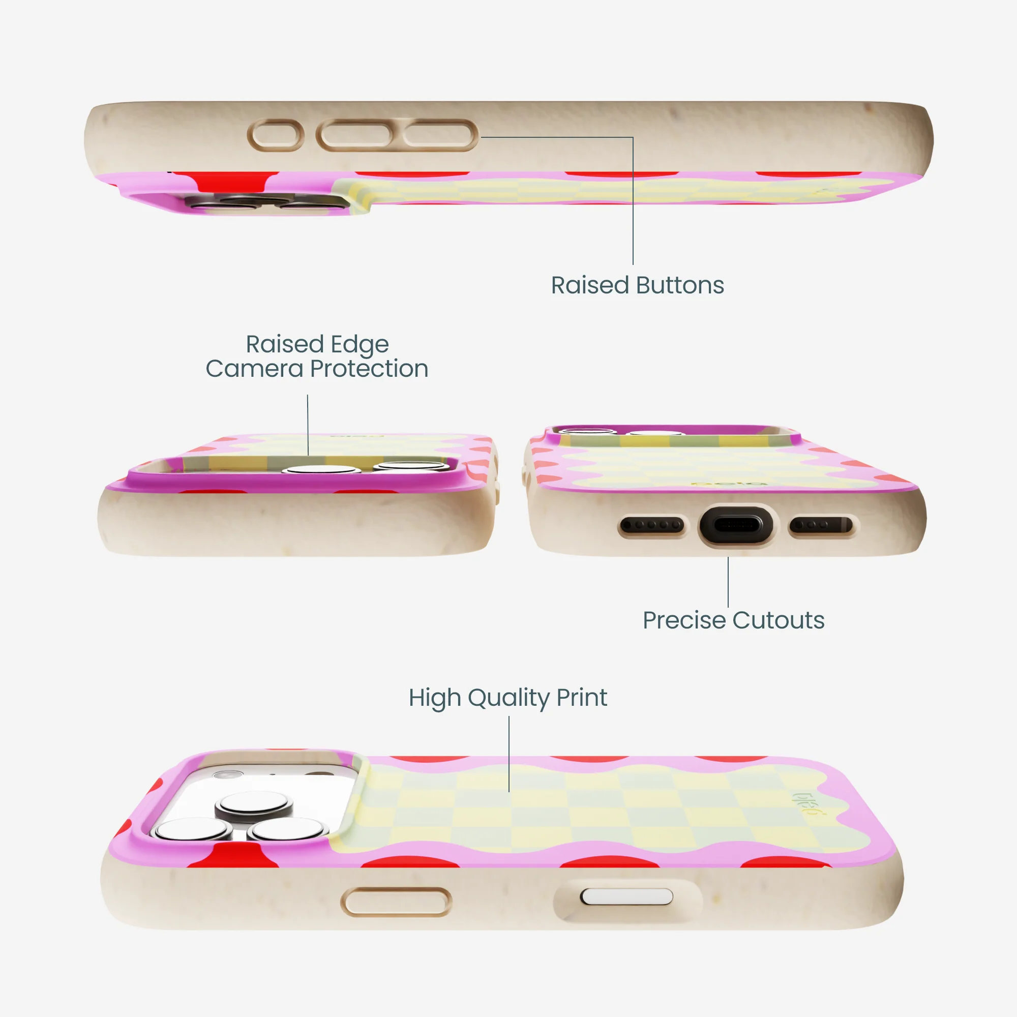 Seashell Warp Grid iPhone 17 Pro Case - Image 3