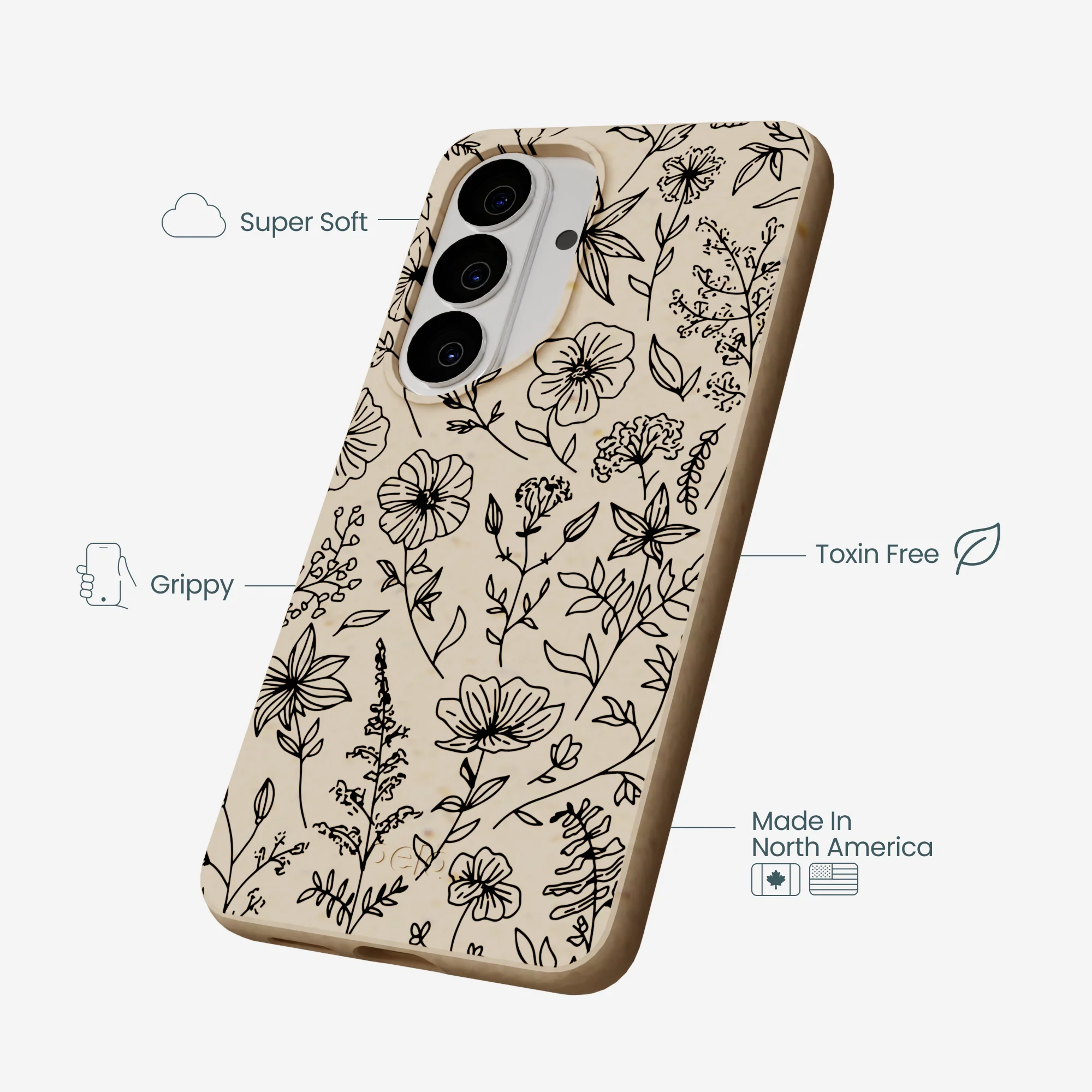 Seashell Wild Flower Samsung Galaxy S26 Case - Image 4